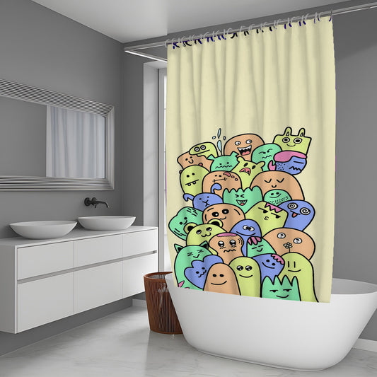 Teddy Doodle Shower Curtains