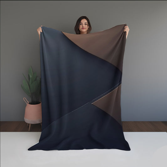 Terra Glow Abstract And Pattern Doormats dual-sided blanket, featuring modern stitched patterns and soft, reversible micro-fiber fabric.