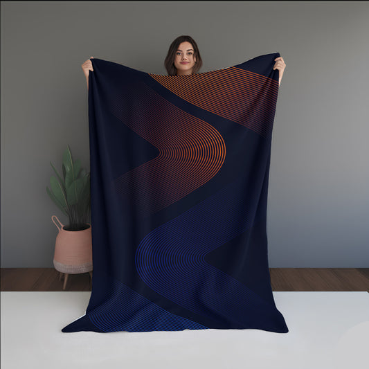 Vapor Whisper Abstract And Pattern Doormats dual-sided blanket, featuring modern stitched patterns and soft, reversible micro-fiber fabric.