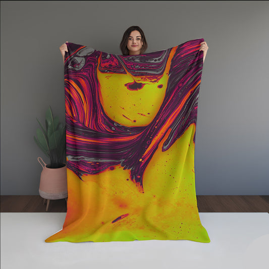 Void Bloom Abstract And Pattern Doormats dual-sided blanket, featuring modern stitched patterns and soft, reversible micro-fiber fabric.