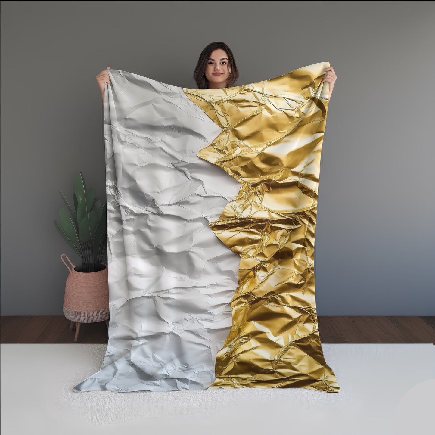 Warm Vein Abstract And Pattern Doormats dual-sided blanket, featuring modern stitched patterns and soft, reversible micro-fiber fabric.