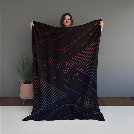 Water Prism Abstract And Pattern Doormats dual-sided blanket, featuring modern stitched patterns and soft, reversible micro-fiber fabric.