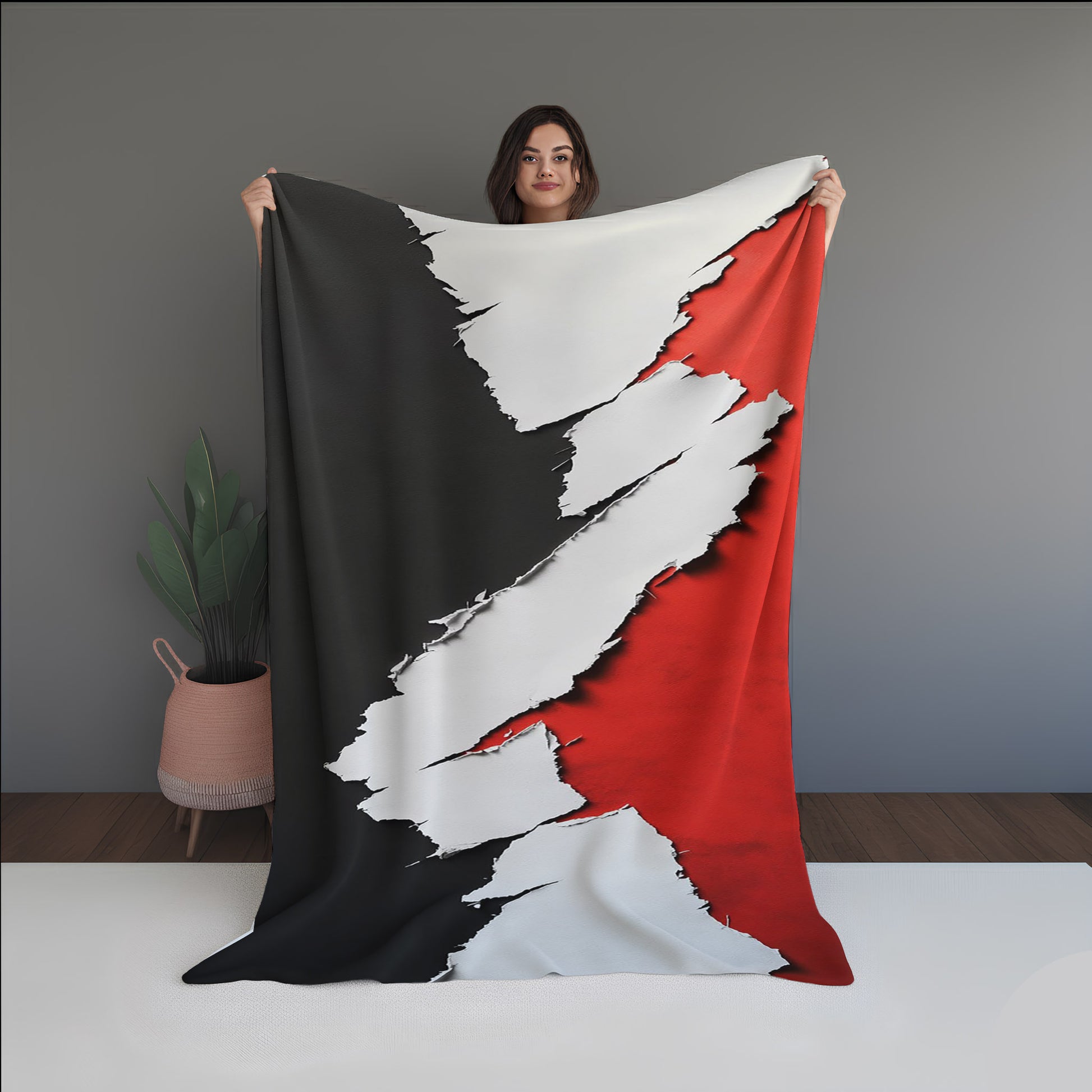 Whisper Bloom Abstract And Pattern Doormats dual-sided blanket, featuring modern stitched patterns and soft, reversible micro-fiber fabric.