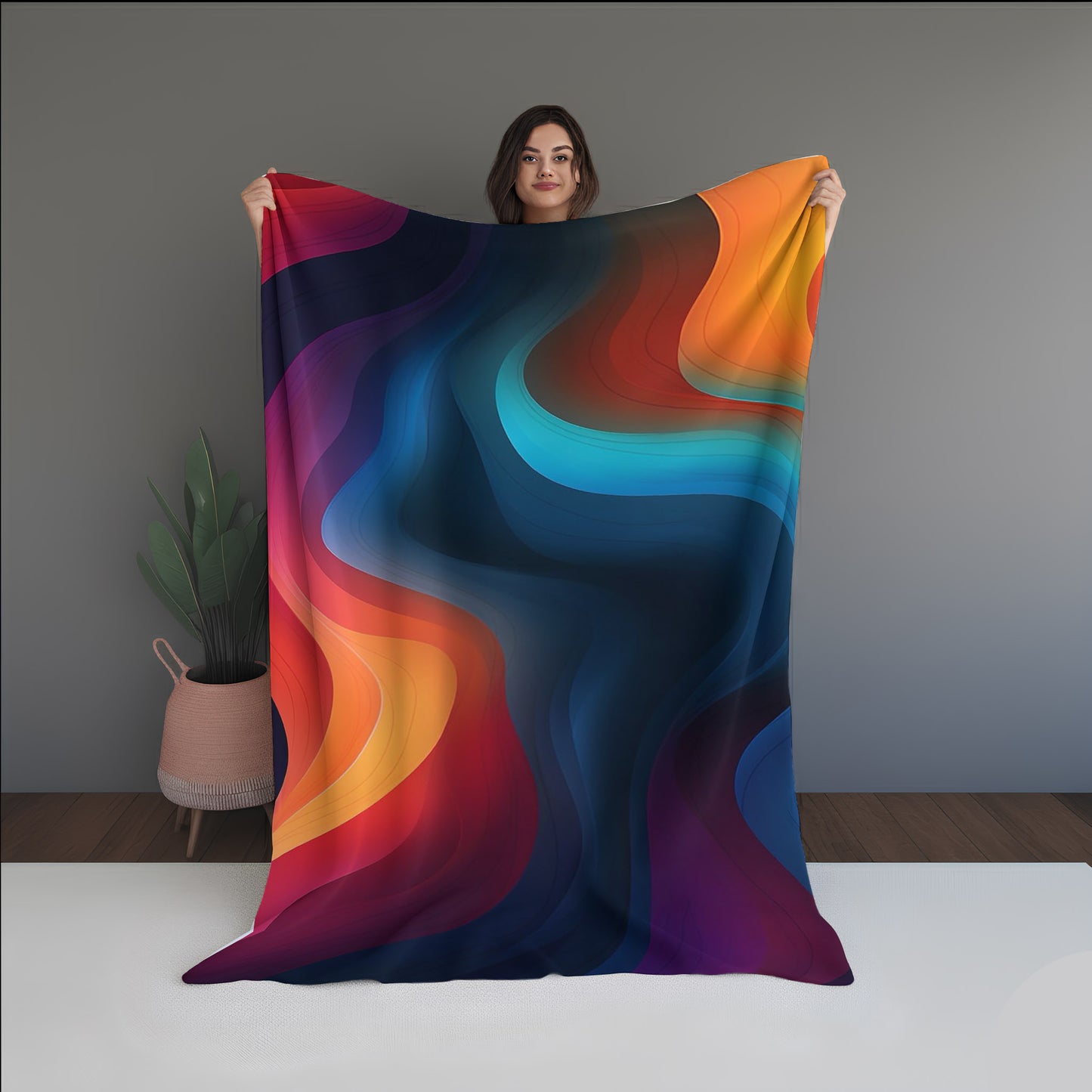 Wild Thread Abstract And Pattern Doormats dual-sided blanket, featuring modern stitched patterns and soft, reversible micro-fiber fabric.