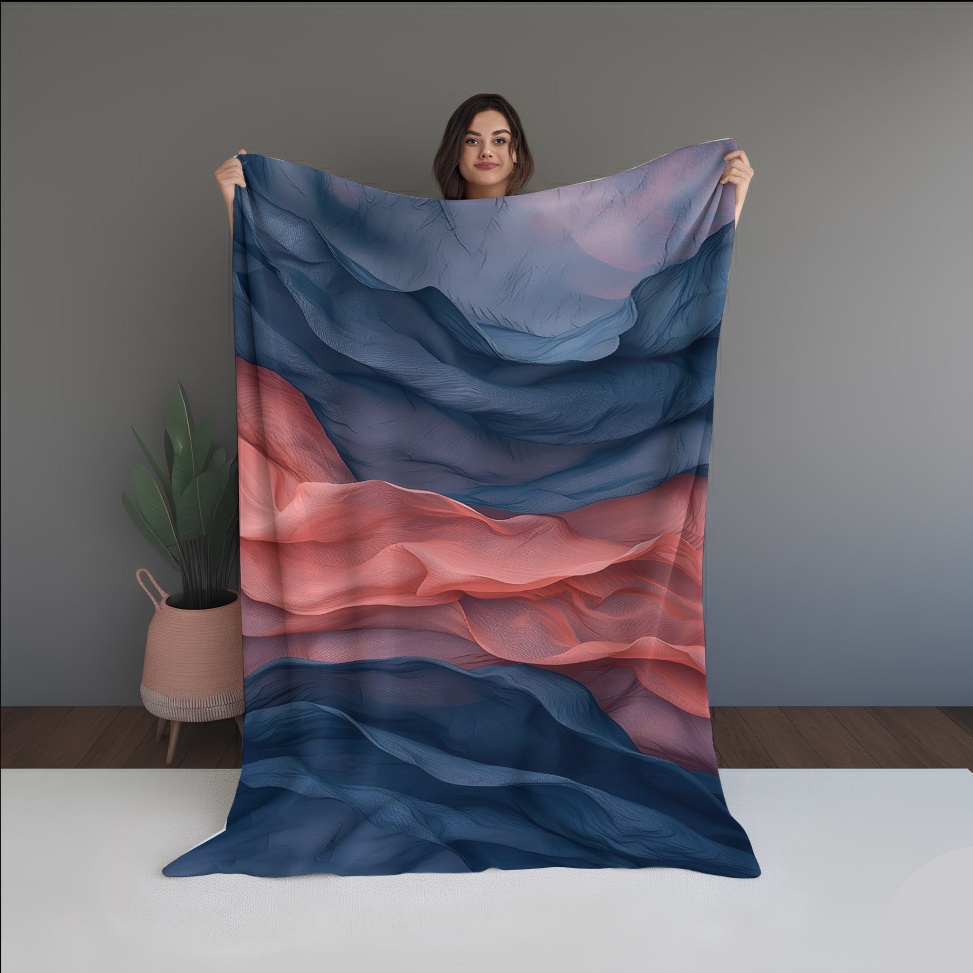 Wood Pulse Abstract And Pattern Doormats dual-sided blanket, featuring modern stitched patterns and soft, reversible micro-fiber fabric.